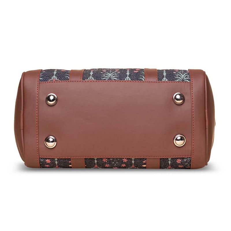 Image of ZOUK Printed Vegan Leather Handmade Women's Handbags with double handles and detachable Sling Strap