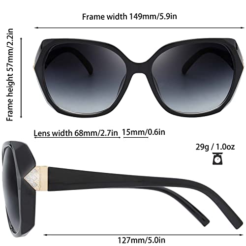 Image of The Fresh Women's Oversized Square Jackie O Cat Eye Hybrid Butterfly Fashion Sunglasses - Exquisite Packaging