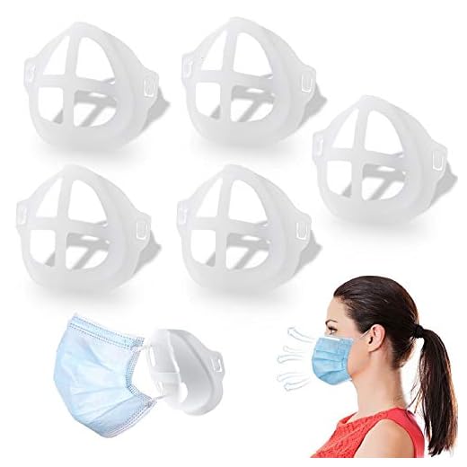 3D Mask Bracket - Oceantree Inner Support Frame for Face Mask Protect Lipstick, More Space Nose Protection Stand Holder Cool Smoothly Breathing Mask Guards for Under Mask Mask Accessories