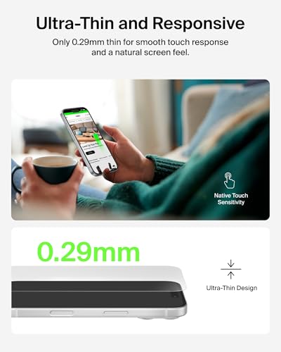 Image of Belkin EZ Align Tempered Glass Screen Protector Guard for iPhone 17 Pro, Scratch-Resistant Impact Protection Included With Easy Align Tray for Bubble Free Application, Recycled Glass