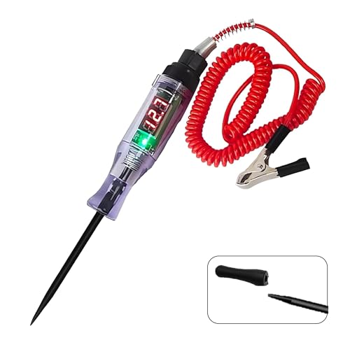 Circuit Tester, 3-70v Dc Voltage Tester with Digital Test Light Flashlight Measures Polarity Continuity, for Automotive Fuse Tester Wiring Circuit Checking