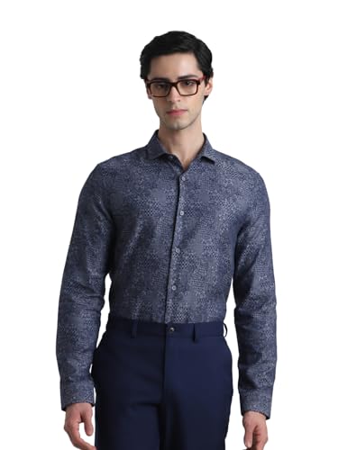 Image of Jack & Jones Men's Cotton Abstract Print Slim Fit Shirt
