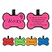 Silicone Dog Tags Engraved for Pets Personalized Soundless Pet ID Tag Dog Name Tag Silent Dog ID Tags Name Tag Custom Dog Tags for Cats Puppy Kitty 2 Shapes & 5 Colours (Pink Bone)