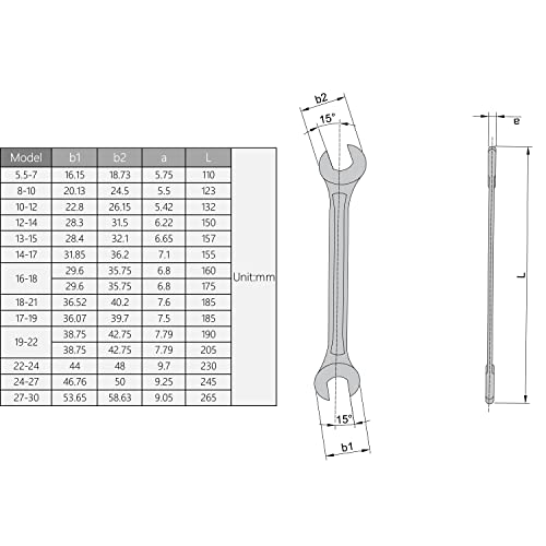 Utoolmart Double Open End Wrench, 157Mm Length Open End Wrench, 13 X 15Mm Thin Wrench Repairs Tool, 45# Carbon Steel Open Wrench, Chrome Plated, 1Pc #TOP4