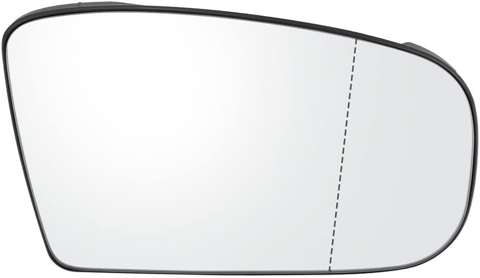Replacement Side Mirror Glass Heated with Back Plate, Rearview Power Heated Mirror Glass, Compatible with Mercedes Benz S-Class W220 1998-2002 CL-Class W215 2000-2003, White Pair