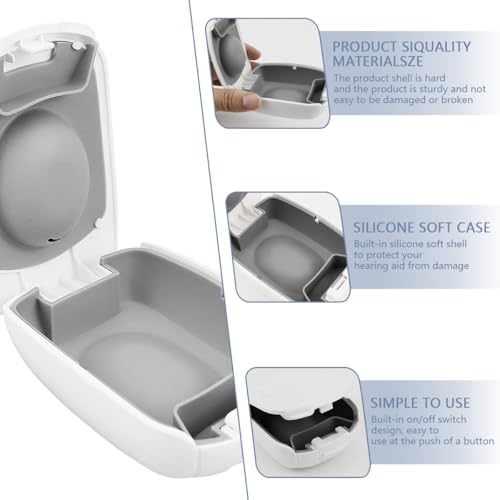 FERCAISH Portable Waterproof Hearing Aid Storage Box, Fall-Proof (White), 8.5 cm x 8.5 cm x 8.5 cm - Image 2