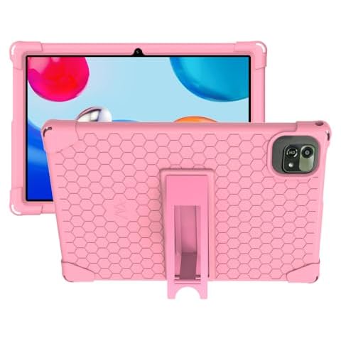Transwon Silicone Kids Case for Tuotatop X13 Tablet 10 Inch/JUEDUR R900 Tablet/ZONKO D106 K110 Tablet/MEIZE D115 Tablet/Relndoo YOBANSE Suicoey HISORL T618 Tablet/Whoop TAB-10US Tablet - Pink Cover