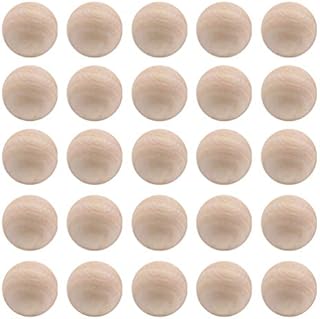 Milisten 300Pcs No Hole Wood Beads 10MM Unfinished Wooden Loose Beads for Jewelry Making Supplies