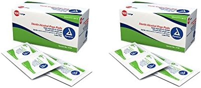 Dynarex Alcohol Prep qqkqv Pad, Sterile, Medium, 200 Count (2 Pack)
