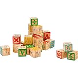 30 piezas Legnoland - Cubos, Letras, números y símbolos de Madera, 30 Piezas (Globo 37843)