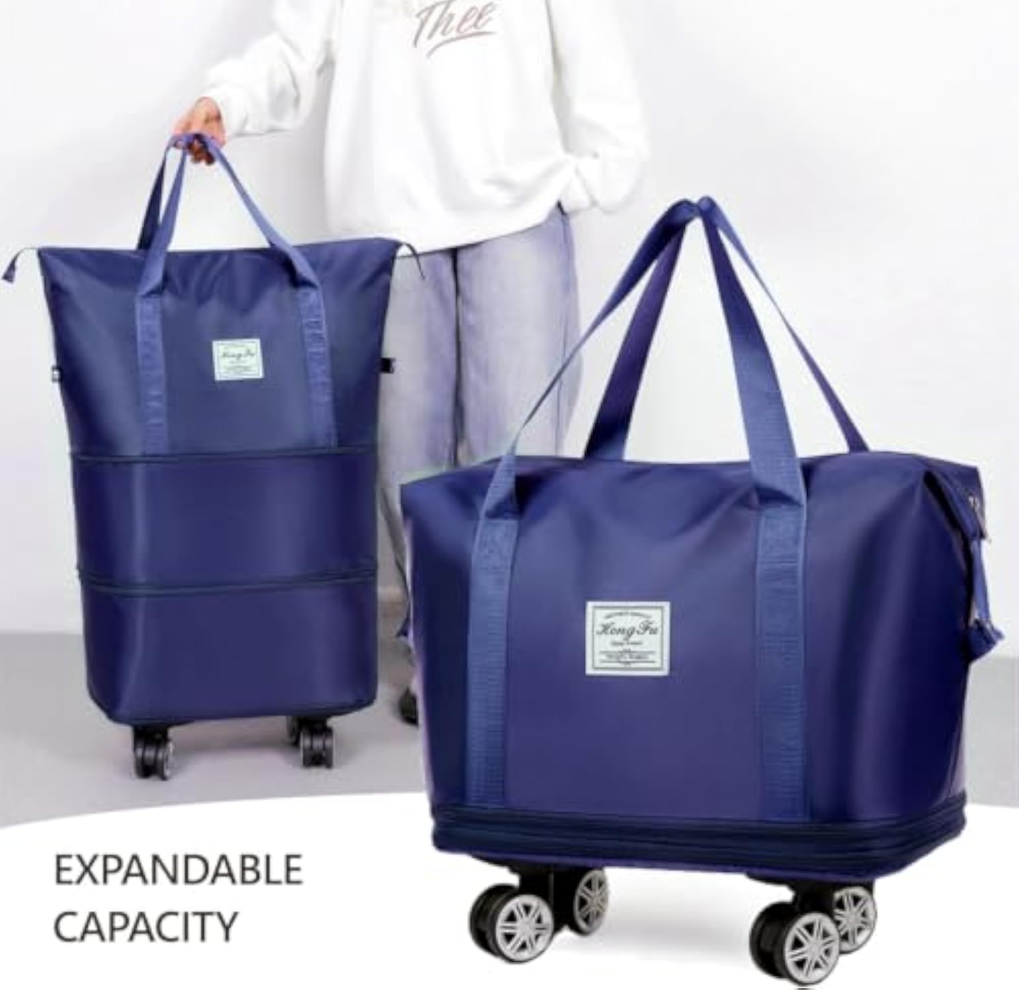 Expandable Foldable Weekender Travel Bag with Wheels