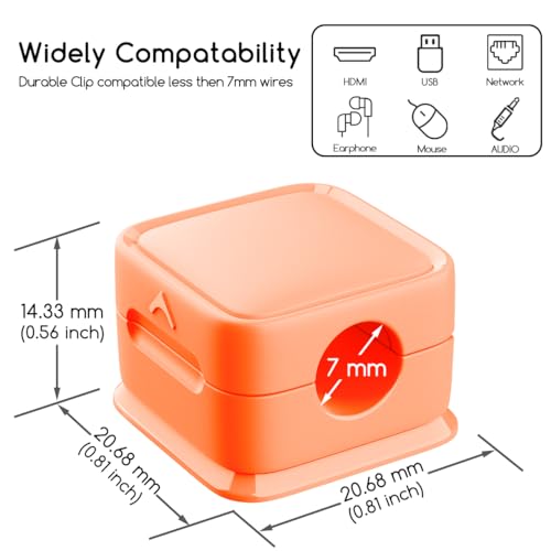 smofish Magnetic Cord Organizer Holder, 6 Pack Desk Cable Clips Management, Hide Phone Charging Cable Keeper, Strong Adhesive Wire Charger Holder for Nightstand, Kitchen Appliances, Office Supplies miniatura 6