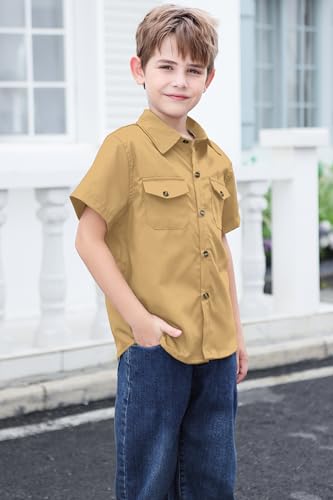Image of SANGTREE Summer Button Down Shirts Cottn Tops for Men Women Boy Girl