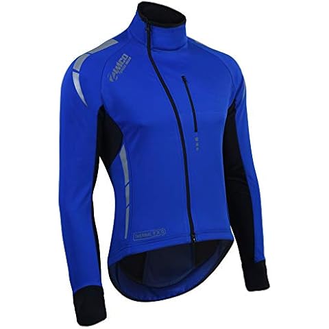 Zimco Pro Men Winter Cycling Jackets High Viz Bicycle Jersey Windproof Thermal Insulated Jacket (Blue, Medium) Cover