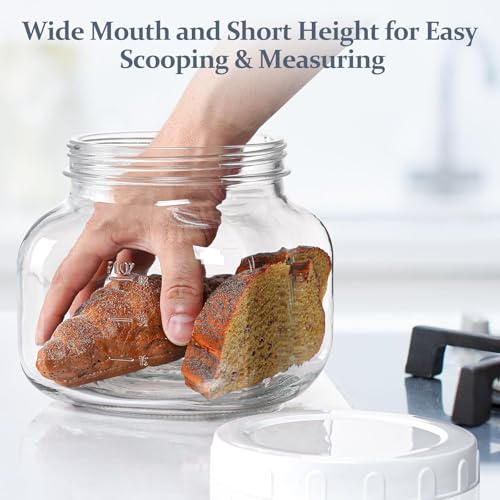 Image of 0.6Gal Airtight Glass Jar with Lid, Wide Mouth Mason Jar for Storage, 2 Pcs