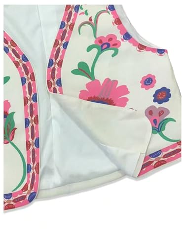 OYOANGLE Women's Floral Vest Top Boho Sleeveless Open Front Cardigan Waistcoat4