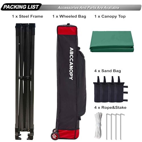 Image of ABCCANOPY Patio Pop Up Canopy Tent 8x8 Commercial-Series (Forest Green)