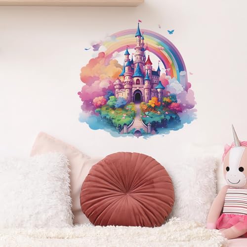 Vinilo decorativo sacinora de castillo arcoíris 47x47 cm miniatura 6