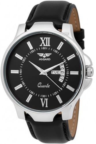ASGARD Men's Quartz Watch with Day and Date (Black)