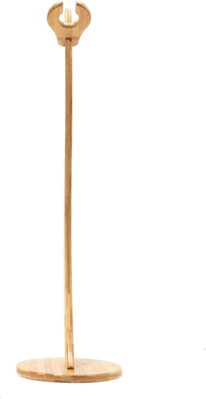 Wooden Bamboo Guitar Stand Non-Slip Pads on Bottom for Stability For Acoustic Electric Classical Ukulele and Banjos