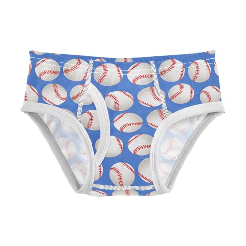 visesunny Boys Cotton Underwear Baseball Ball Blue Pattern Printed Toddler Soft Training Briefs Size 2T-8Y for Kids