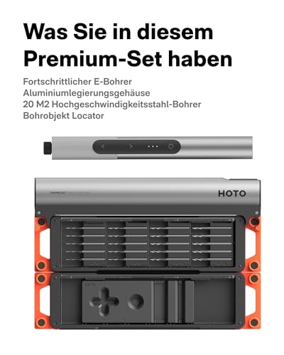HOTO SNAPBLOQ™ D - A03 Mini - Bohrmaschine: USB - C - ladbar, dreistufige Drehzahl, mit 20 Bohrerbits, geeignet für Schmuckherstellung, Bohren in Harz, Holz & Kunststoff sowie DIY - Projekte