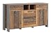 Produktbild FORTE Clif Kommode mit 3 Türen und 2 Schubladen, Holzwerkstoff, Old  Wood Vintage/ Betonoptik Dunkelgrau, 156,4 x 86,3 x 41,6 cm