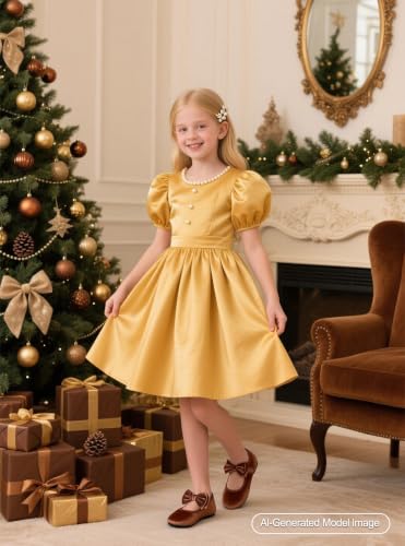 Image of PHIRAMIN Toddler Flower Girl Glitter Dress Shoes Little Girl Ballet Flats Bow Wedding Party