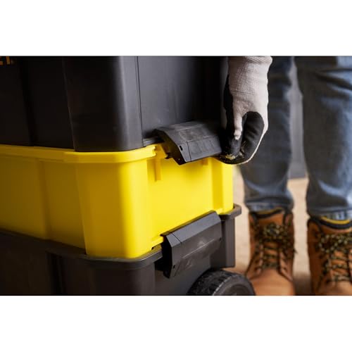 STANLEY Essential Rollende Werkstatt (3-in-1 stapelbare Boxen, leerer Werkzeugkasten, belastbar bis zu 20kg, mit Metallverschlüsse, Organizer für Kleinteile im Deckel) STST1-80151