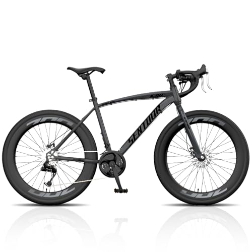 CUIOT ���]�� ���[�h�o�C�N 700c 700×38c 24�i�ϑ�MTB �y�� ���Y�f�|�t���[�� �O���x�����[�h�o�C�N �f�B�X�N�u���[�L �D�������� �h���b�v�n���h�� ���S�Ҍ��� ���勉 �ʋ� �ʊw �X��� �j �� ���K���� �N���X�o�C�N,�O���[,24