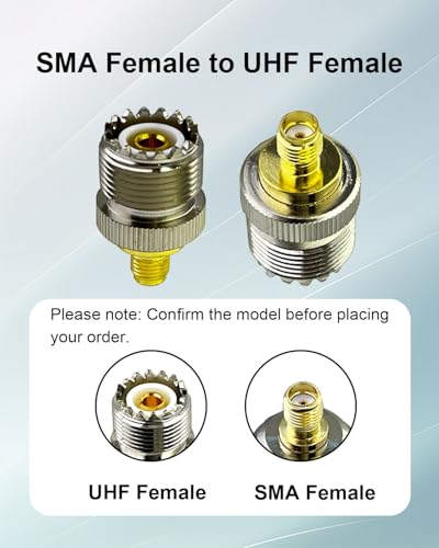 Adaptador conector coaxial SMA hembra a UHF hembra 2 piezas miniatura 2