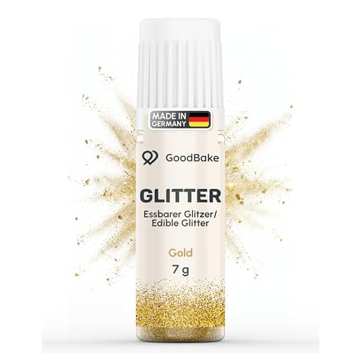GoodBake Happy Glitter Gold – essbarer Lebensmittel-Glitzer – Glitzerpuder für Torten, Kuchen, Kekse und Getränke – ideal als Torten-Deko für Geburtstagspartys!