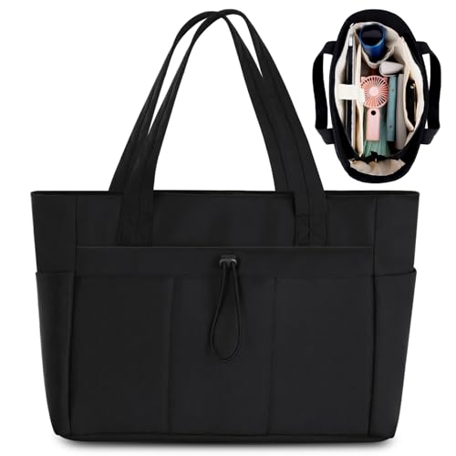 Aucuu Bolso Mujer, Bolsa Acolchado Grande Tote Bag, Bolso Bandolera, Bolso Ordenador Portátil, para Oficina, Escuela, Gimnasio, Playa, Compras, Viajes -Negro Aucuu Bolso Mujer, Bolsa Acolchado Grande Tote Bag, Bolso Bandolera, Bolso Ordenador Portátil, para Oficina, Escuela, Gimnasio, Playa, Compras, Viajes -Negro