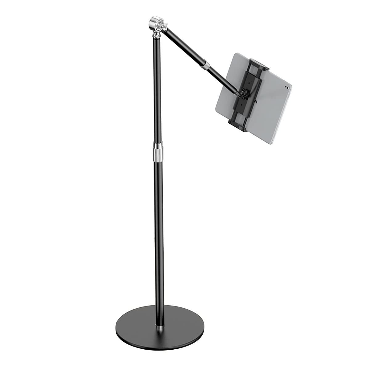 CGJseFH computer stand, Universal Height Adjustable Floor Tablet Support Stand for Bed, Sofa, and Desk - Metal Holder for 4-13 Inch Devices