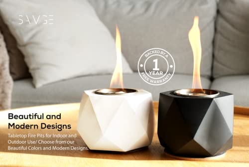 Savge Tabletop Fire Pit - 2+ Hour Burn, Indoor Fire Pit, Smores Roaster, Personal Fire Pit Indoor Outdoor, Smores Maker, Mini Fire Pit, Small Fire Pits Outside, Smokeless (W/Roasting Sticks, Black) #TOP1