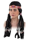 Edad: Adulto DISBACANAL Peluca India Trenzas - Negro