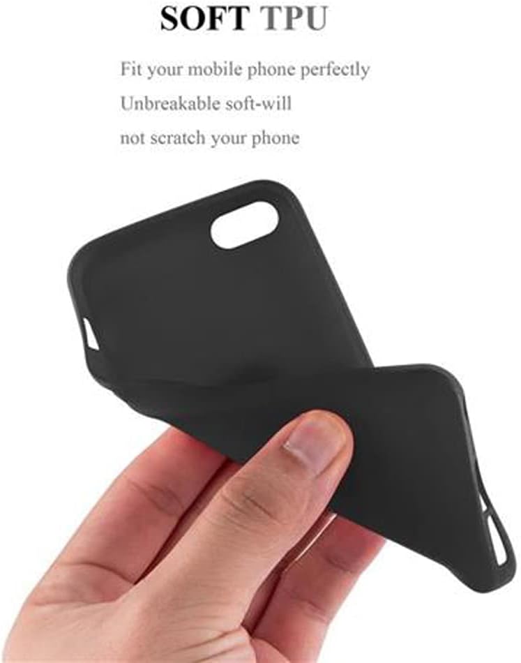 Cadorabo Case Compatible with Apple iPhone 5 / iPhone 5S / iPhone SE in Frost Black - Shockproof and Scratch Resistant TPU Silicone Cover - Ultra Slim Protective Gel Shell Bumper Back Skin