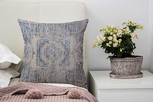 Nphuriy Vintage Carpet Pattern Antique Grunge Tribal Pillow Cover Rustic Cotton Linen Decorative Square Throw Pillow Cover 16X16 Inch For Sofa Couch Decoration #TOP2
