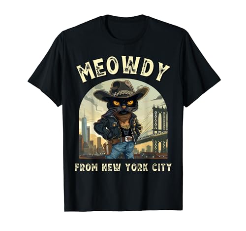 MEOWDY de la ciudad de Nueva York, Cat Mom, Cat Dad, Meowdy NYC Camiseta