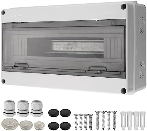 EYPINS 14 inch Distribution Box Waterproof,18 Way Electrical Protection Boxs,Indoor Outdoor Electrical Power Cord Enclosure,Wall Circuit Breaker Distribution Box Connection,CE Certification