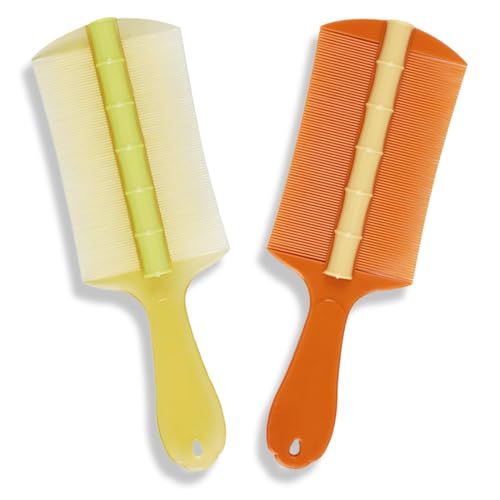 OUDQFCJ 2 Piezas Peine Doble Antipiojos y Anticaspa con Mango, Peines para Hombres, Mujeres, Niños, Gatos y Perros(Color aleatorio)