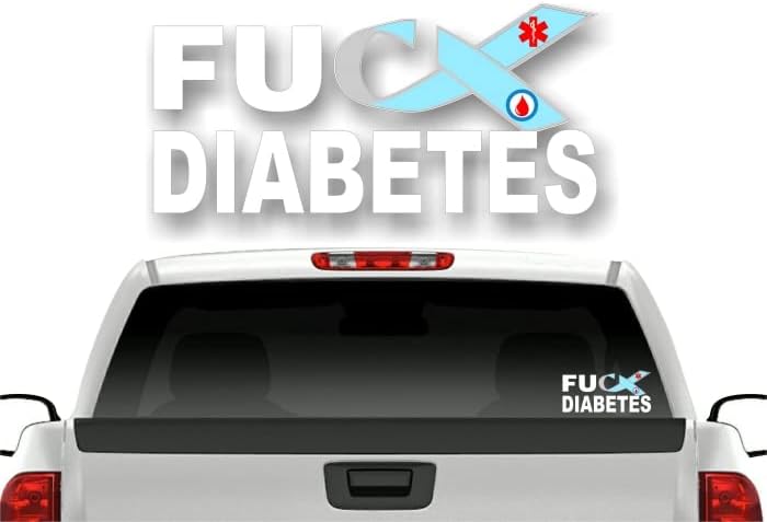 FU Diabetes Ribbon Decal Diabetic Blood Type 1 Type 2 Insulin Glucose Sugar Vinyl Sticker