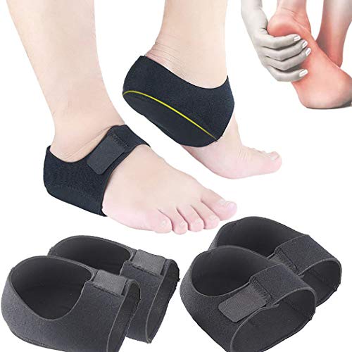 Fersensporn Bandage Silikon, Kapmore Ferse Socken 2 Paar Fersensocken Heel Wrap Verstellbare Atmungsaktive Plantarfasziitis Wrap Fersenschutz