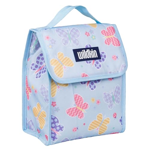 Image of Wildkin Kids Insulated Lunch Bag - Keeps Food Hot or Cold, Easy-Clean Lining and BPA-free for Boys & Girls, Ideal for School, Travel & Daycare - Butterfly Garden