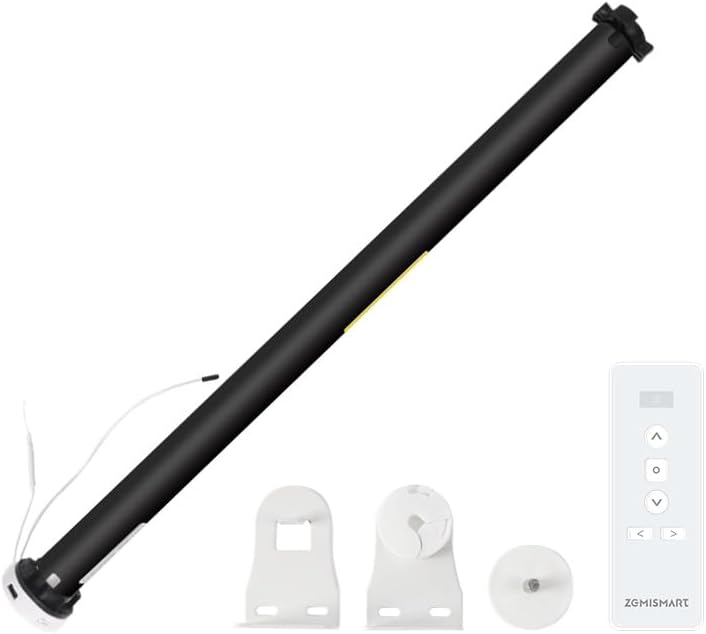Blindsmart Rechargeable Tuya Zigbee Roller Blinds Motor for 38mm Tube, Motorized Window Shades Automatic Blinds Curtain Opener APP Control, Zigbee Hub Required (with 9-Channels Remote)