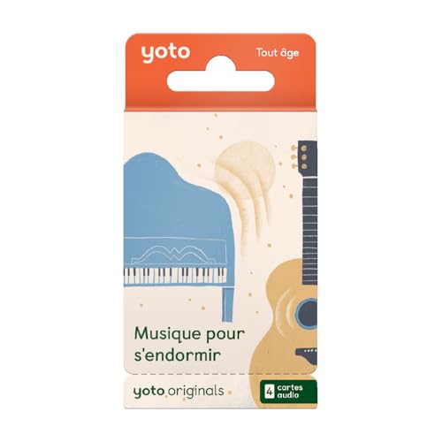 Yoto Pack Música para dormir – 4 tarjetas de audio para niños en francés para escuchar en narradora nocturna y caja de historias Player y Mini, cunas desde el nacimiento