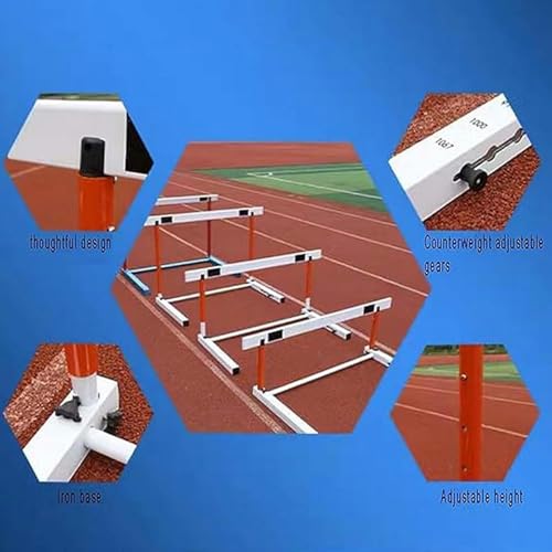 Regulowane ogrodzenia do treningu sportowego - Profesjonalne ogrodzenia do treningu prędkości na torze i na boisku - odpowiednie dla sportowców i sportowców zawodowych - wysokość 65 cm, mekh
