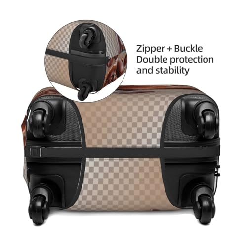 Coffee Beans Chocolate Splash Print Luggage Cover For Suitcase,Washable Elastic Travel Suitcase Protector With Zipper Closure And Bottom Buckle – Fits 18-32" Luggage-X-Large2