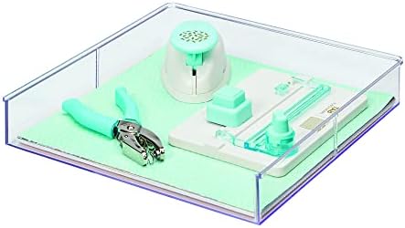 Deflecto | Clear Plastic Stackable Storage Single Tray Drawer for Arts & Crafts Organizing | Oversized Storage Solution For Paper & Stationery | 12" x 12"