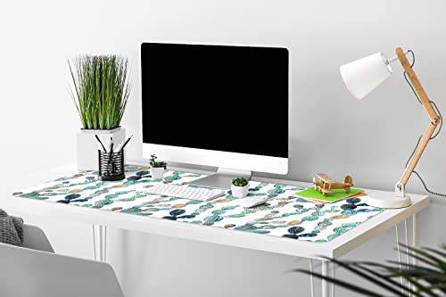 Sous-main de bureau grand format Decormat style cactus pour télétravail - 4